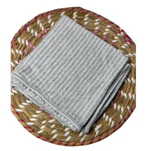 Gray Baby Swaddle Blanket – White Stripe Cotton, Soft & Stylish