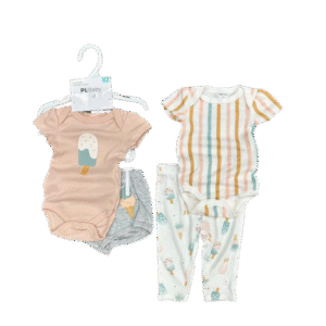 Baby Clothing Set – 4-Piece Ice Cream Bodysuits & Pants – PL Baby