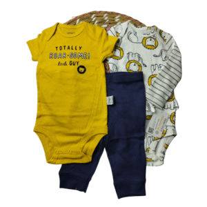 Baby Boy Outfit – 3-Piece “Roar-some Little Guy” Bodysuit, Lion Print Bodysuit & Pants, 0–9 Months – Carter’s
