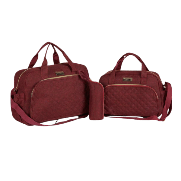Baby Clinic Bag Set – 3-Piece Burgundy Travel Diaper Bags – Debeli