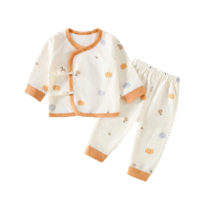 Pajama Set – 2-Piece Pumpkin Print Cotton, 0– 6 Months