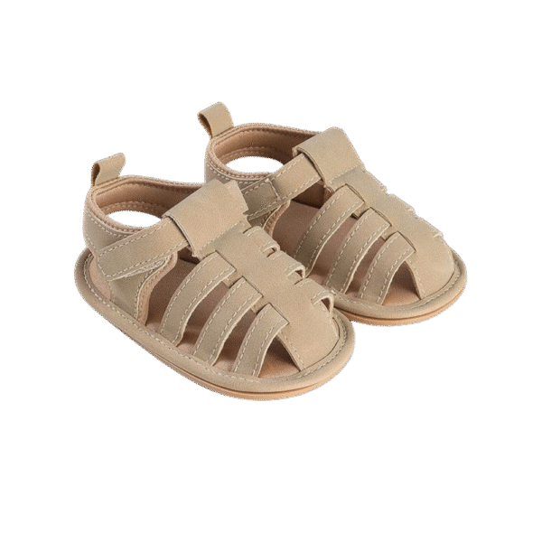 Baby Sandals – Beige Gladiator Style, First Walker 6–18 Months