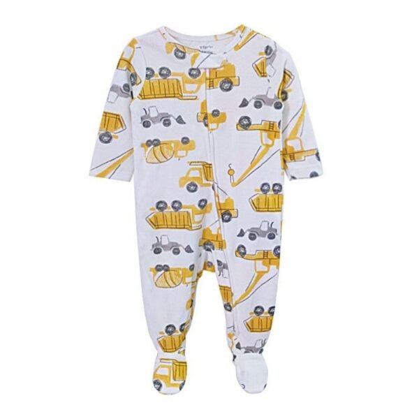 Baby Sleepsuit – Construction Truck Print Footed Sleepsuit, 0–3 Months – Carter’s