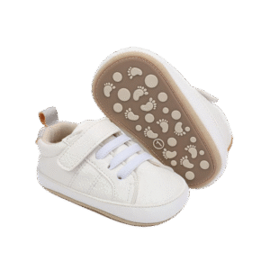 Baby Sneakers – White with Anti-Slip Sole, First Walker 6–18 Months
