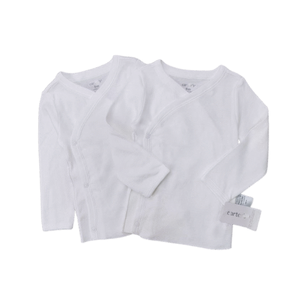 Bodysuit Set – 2-Pack Long-Sleeve Kimono Wrap White, 0–6 Months