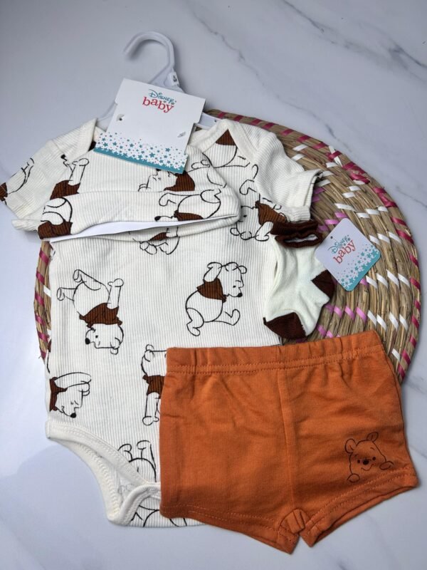 Baby Outfit Set – 3-Piece Winnie the Pooh Bodysuit, Shorts & Socks – Disney Baby