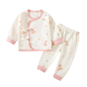 Pajama Set – 2-Piece Bunny Print Cotton, 0–3 Months