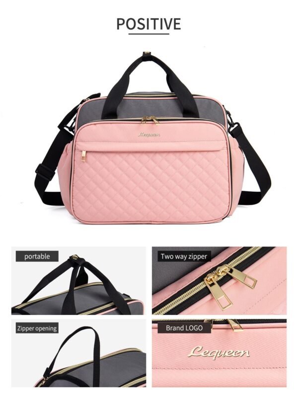 Lequeen Pink Quilted Clinic Bag – Multi-Functional Baby Bag