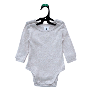 Long Sleeve Baby Bodysuit – Neutral Beige, 3–6 Months – Dymples