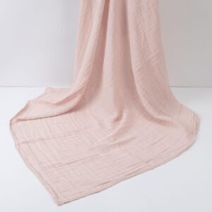 Swaddle Blanket – Blush Pink Muslin, Soft & Breathable for Newborns