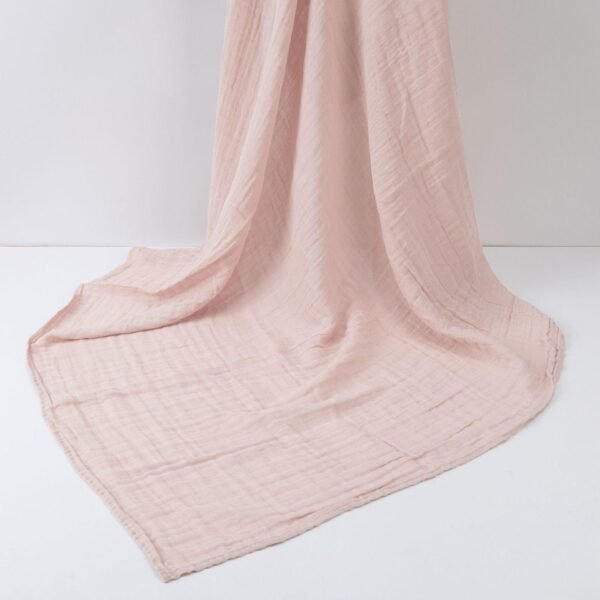 Swaddle Blanket – Blush Pink Muslin, Soft & Breathable for Newborns