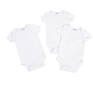 Bodysuit Set – 3-Pack Short-Sleeve White, Baby Unisex 0–3 Months – Sunnozy