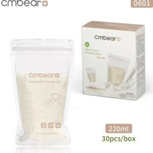 CMbear Breast Milk Storage Bags 220ml Tanzania – Leak-Proof 30pcs